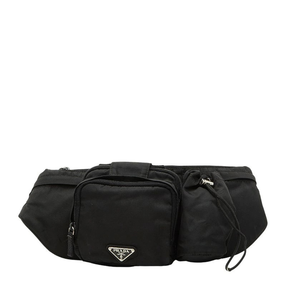 Prada Triangle Plate Body Bag Waist Black